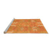 Sideview of Machine Washable Abstract Orange Modern Area Rugs, wshabs1211org