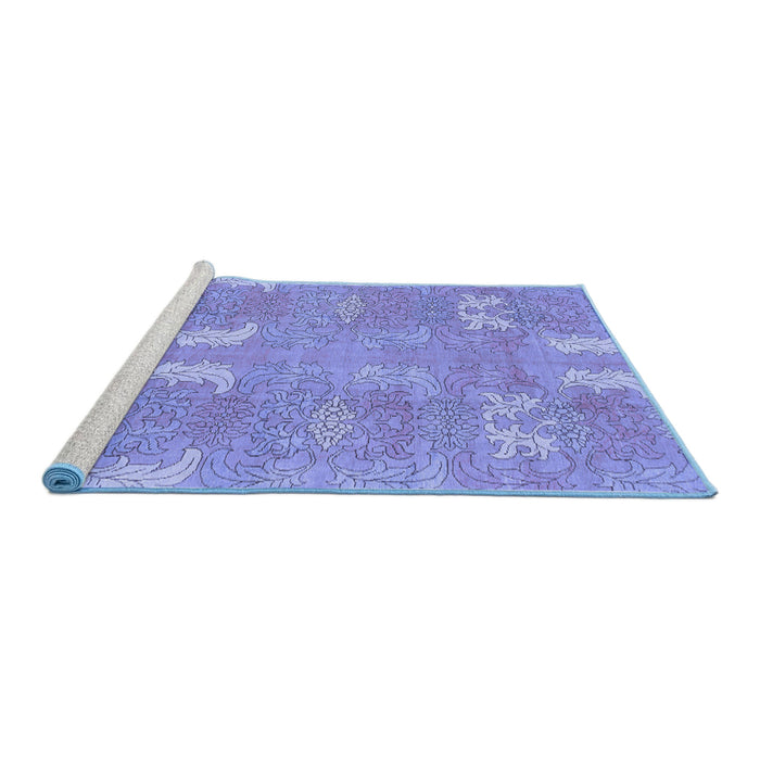 Sideview of Machine Washable Abstract Blue Modern Rug, wshabs1211blu
