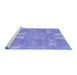 Sideview of Machine Washable Abstract Blue Modern Rug, wshabs1211blu
