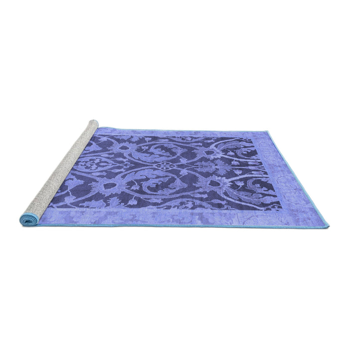 Sideview of Machine Washable Abstract Blue Modern Rug, wshabs1212blu