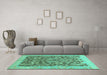 Machine Washable Abstract Turquoise Modern Area Rugs in a Living Room,, wshabs1212turq