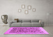 Machine Washable Abstract Purple Modern Area Rugs in a Living Room, wshabs1212pur