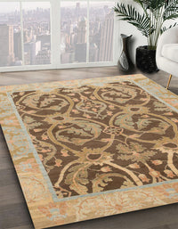 Abstract Light Brown Modern Rug, abs1212