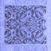 Square Abstract Blue Modern Rug, abs1212blu