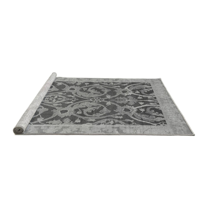 Sideview of Machine Washable Abstract Gray Modern Rug, wshabs1212gry