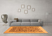 Machine Washable Abstract Orange Modern Area Rugs in a Living Room, wshabs1212org