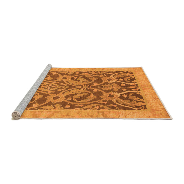 Sideview of Machine Washable Abstract Orange Modern Area Rugs, wshabs1212org