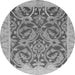 Round Abstract Gray Modern Rug, abs1212gry