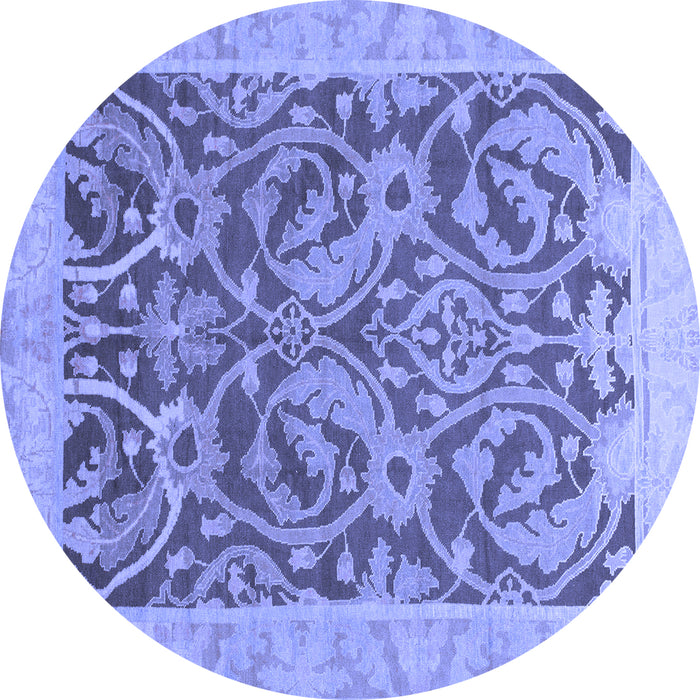 Round Machine Washable Abstract Blue Modern Rug, wshabs1212blu