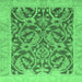 Square Abstract Emerald Green Modern Rug, abs1212emgrn