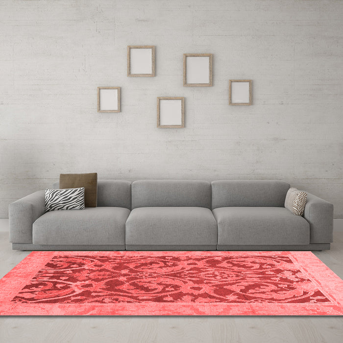 Modern Red Washable Rugs