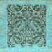 Square Abstract Light Blue Modern Rug, abs1212lblu