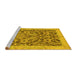 Sideview of Machine Washable Abstract Yellow Modern Rug, wshabs1212yw