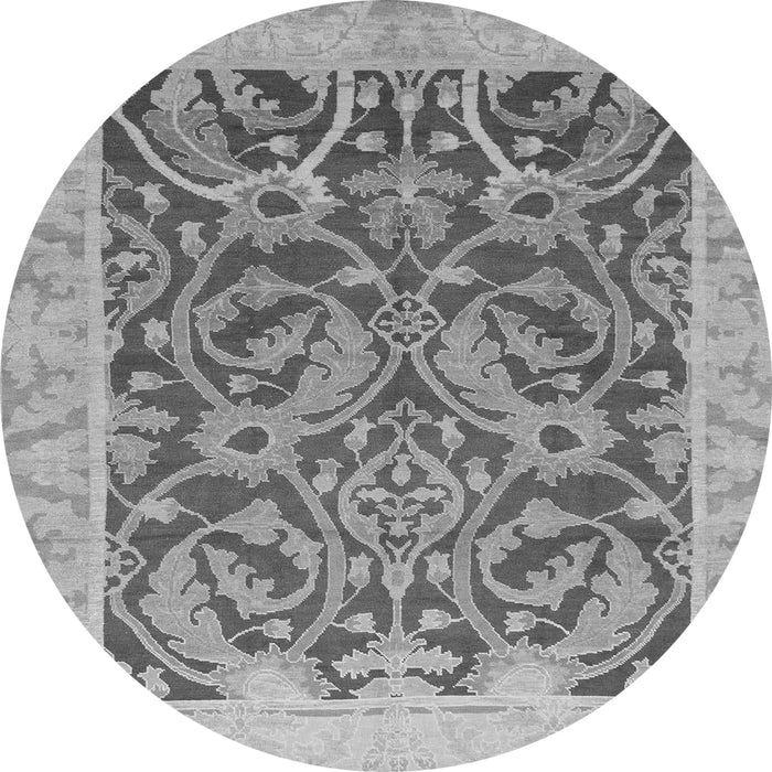Round Machine Washable Abstract Gray Modern Rug, wshabs1212gry
