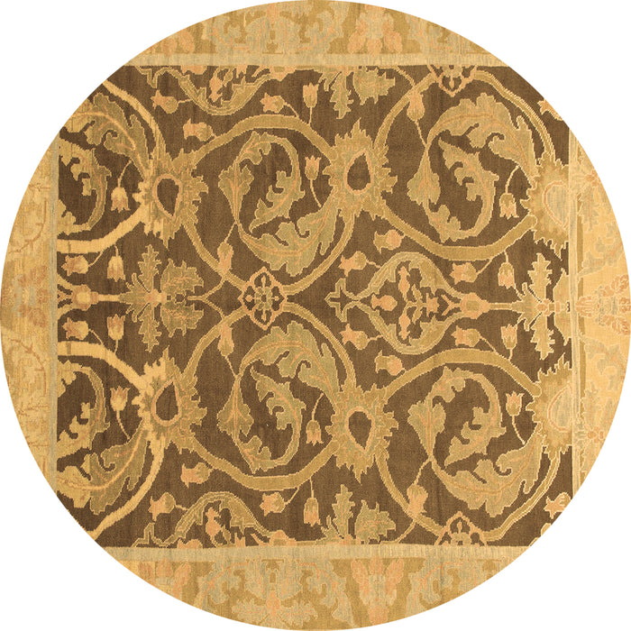 Round Machine Washable Abstract Brown Modern Rug, wshabs1212brn