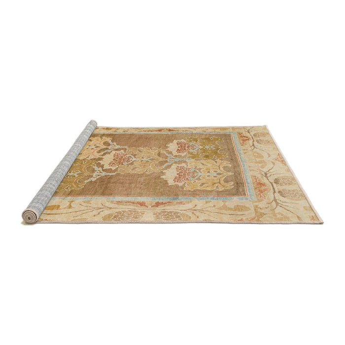 Sideview of Machine Washable Abstract Orange Rug, wshabs1213