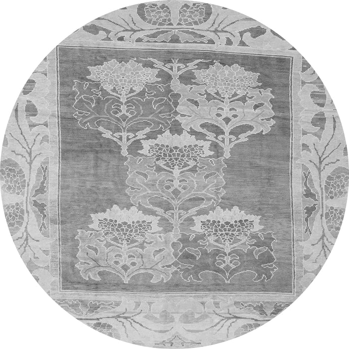 Round Abstract Gray Modern Rug, abs1213gry