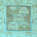 Square Abstract Light Blue Modern Rug, abs1213lblu