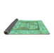 Sideview of Abstract Turquoise Modern Rug, abs1213turq