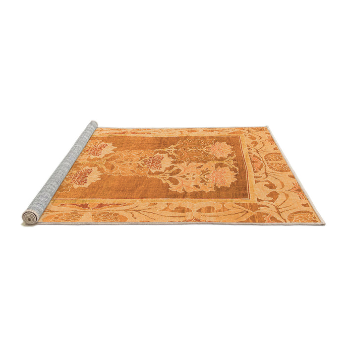 Sideview of Machine Washable Abstract Orange Modern Area Rugs, wshabs1213org