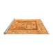 Sideview of Machine Washable Abstract Orange Modern Area Rugs, wshabs1213org