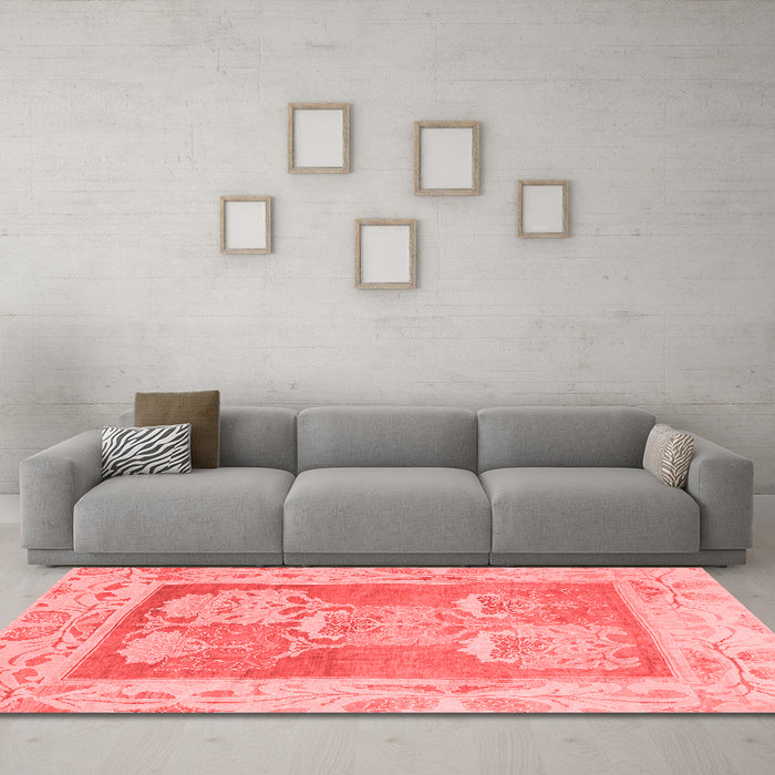 Modern Red Washable Rugs