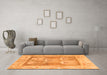 Machine Washable Abstract Orange Modern Area Rugs in a Living Room, wshabs1213org