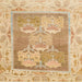 Square Machine Washable Abstract Orange Rug, wshabs1213