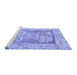 Sideview of Machine Washable Abstract Blue Modern Rug, wshabs1213blu
