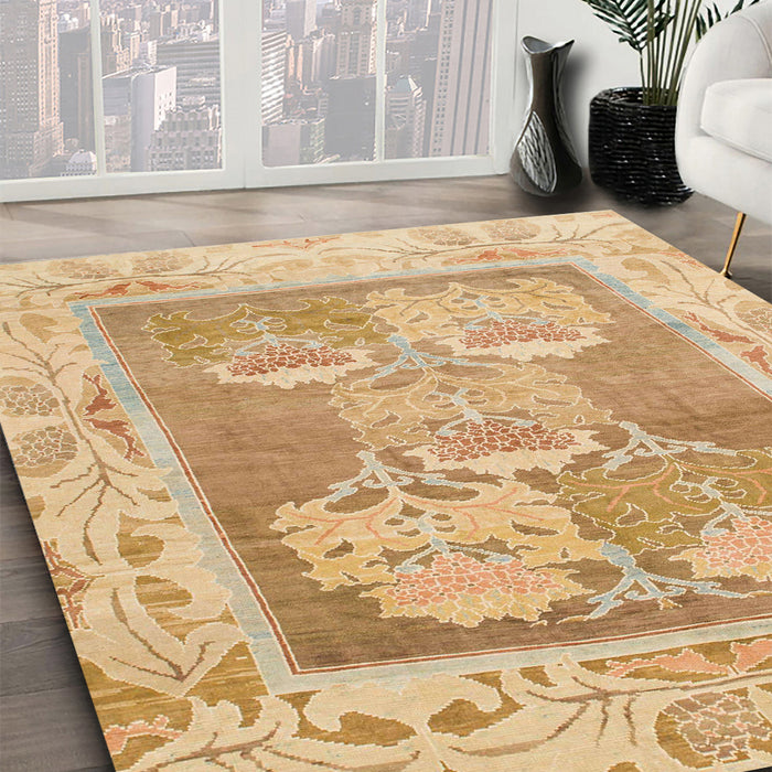 Abstract Orange Modern Rug in Family Room, abs1213