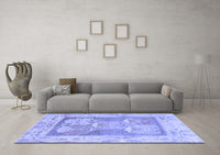 Machine Washable Abstract Blue Modern Rug, wshabs1213blu