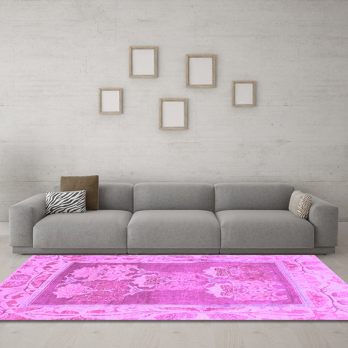 Machine Washable Abstract Purple Modern Area Rugs in a Living Room, wshabs1213pur