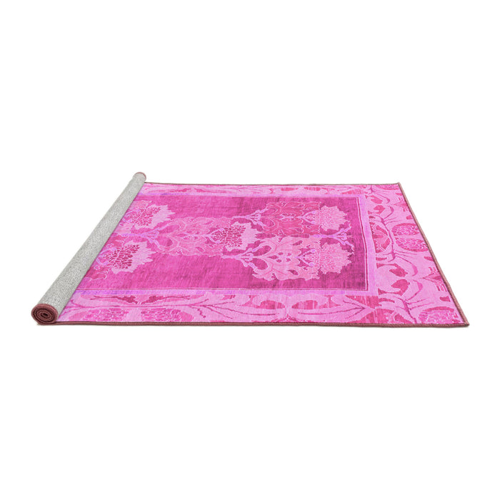 Sideview of Machine Washable Abstract Pink Modern Rug, wshabs1213pnk