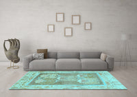 Machine Washable Abstract Light Blue Modern Rug, wshabs1213lblu