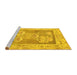 Sideview of Machine Washable Abstract Yellow Modern Rug, wshabs1213yw