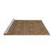 Sideview of Machine Washable Abstract Saddle Brown Rug, wshabs1214