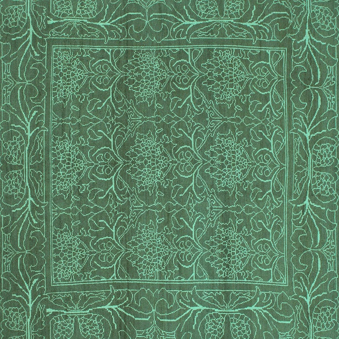 Square Abstract Turquoise Modern Rug, abs1214turq
