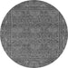 Round Abstract Gray Modern Rug, abs1214gry