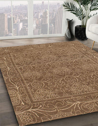 Abstract Saddle Brown Modern Rug, abs1214