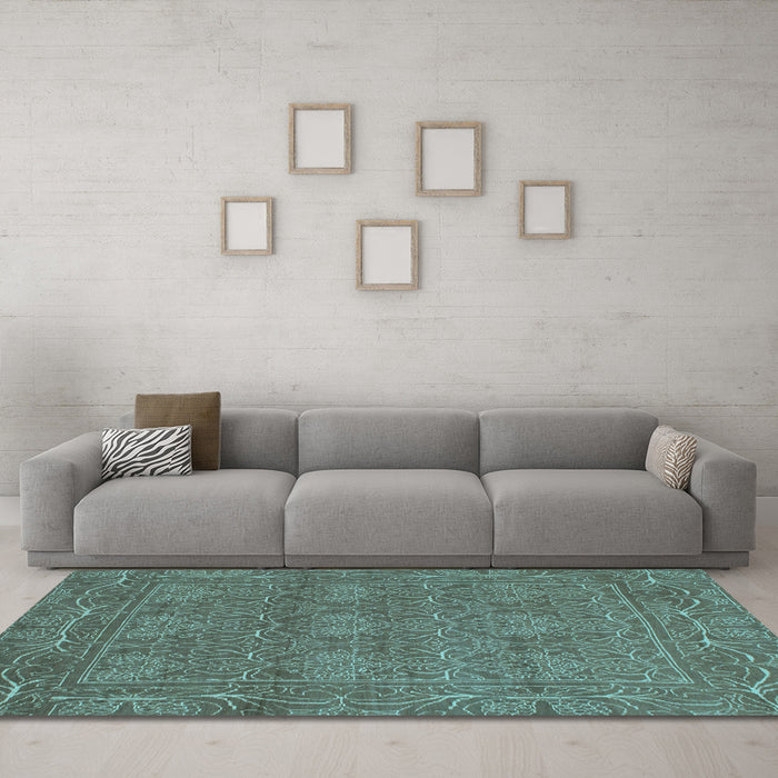 Machine Washable Abstract Light Blue Modern Rug in a Living Room, wshabs1214lblu