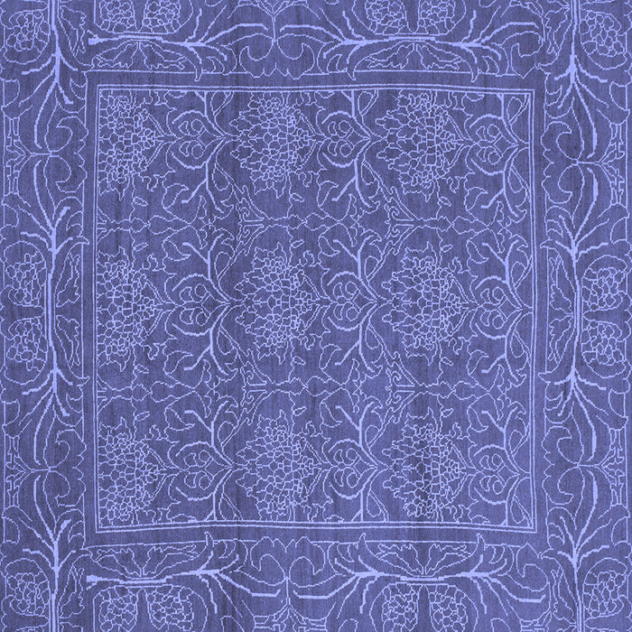 Square Abstract Blue Modern Rug, abs1214blu