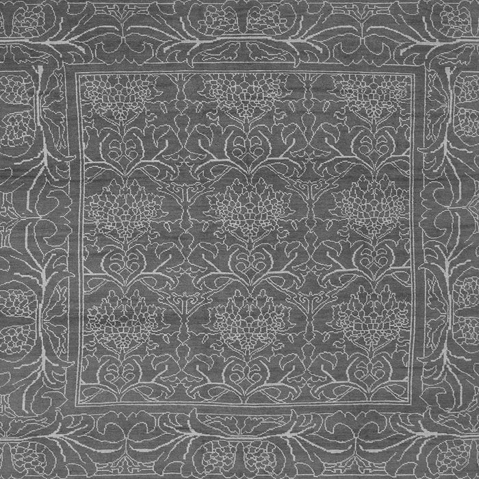 Square Abstract Gray Modern Rug, abs1214gry