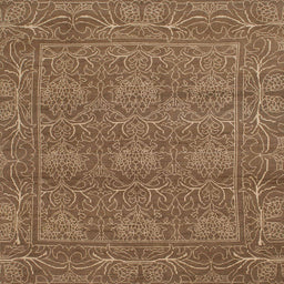 Square Machine Washable Abstract Saddle Brown Rug, wshabs1214