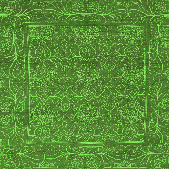 Square Machine Washable Abstract Green Modern Area Rugs, wshabs1214grn