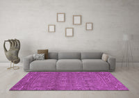 Machine Washable Abstract Purple Modern Rug, wshabs1214pur