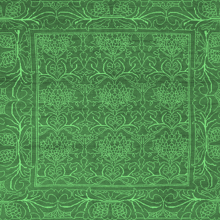 Square Abstract Emerald Green Modern Rug, abs1214emgrn