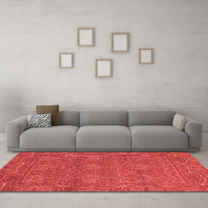 Modern Red Washable Rugs