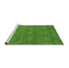 Sideview of Machine Washable Abstract Green Modern Area Rugs, wshabs1214grn