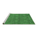 Sideview of Machine Washable Abstract Emerald Green Modern Area Rugs, wshabs1214emgrn