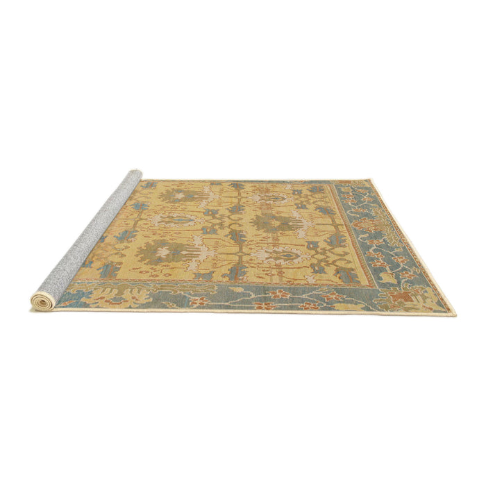 Sideview of Machine Washable Abstract Chrome Gold Yellow Rug, wshabs1215